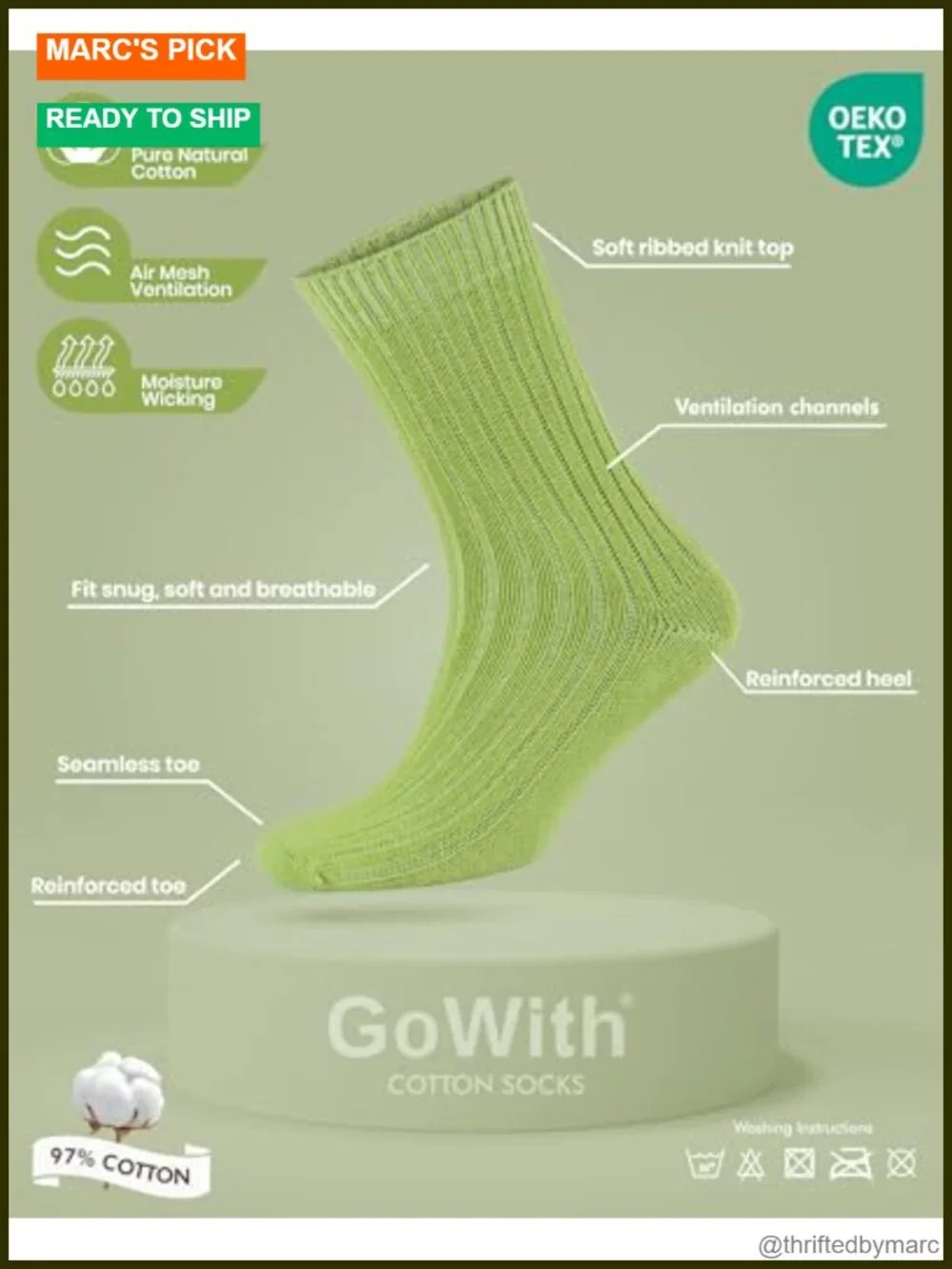 97% Cotton Crew Socks, Breathable Casual Socks for Men Women